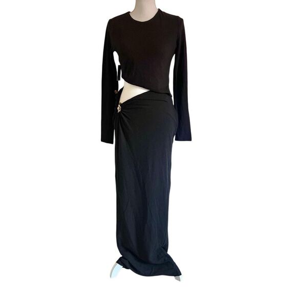 JLUXLABEL Summer Romance Cutout Long Sleeve Maxi Dress Black Large NEW - Picture 4 of 10